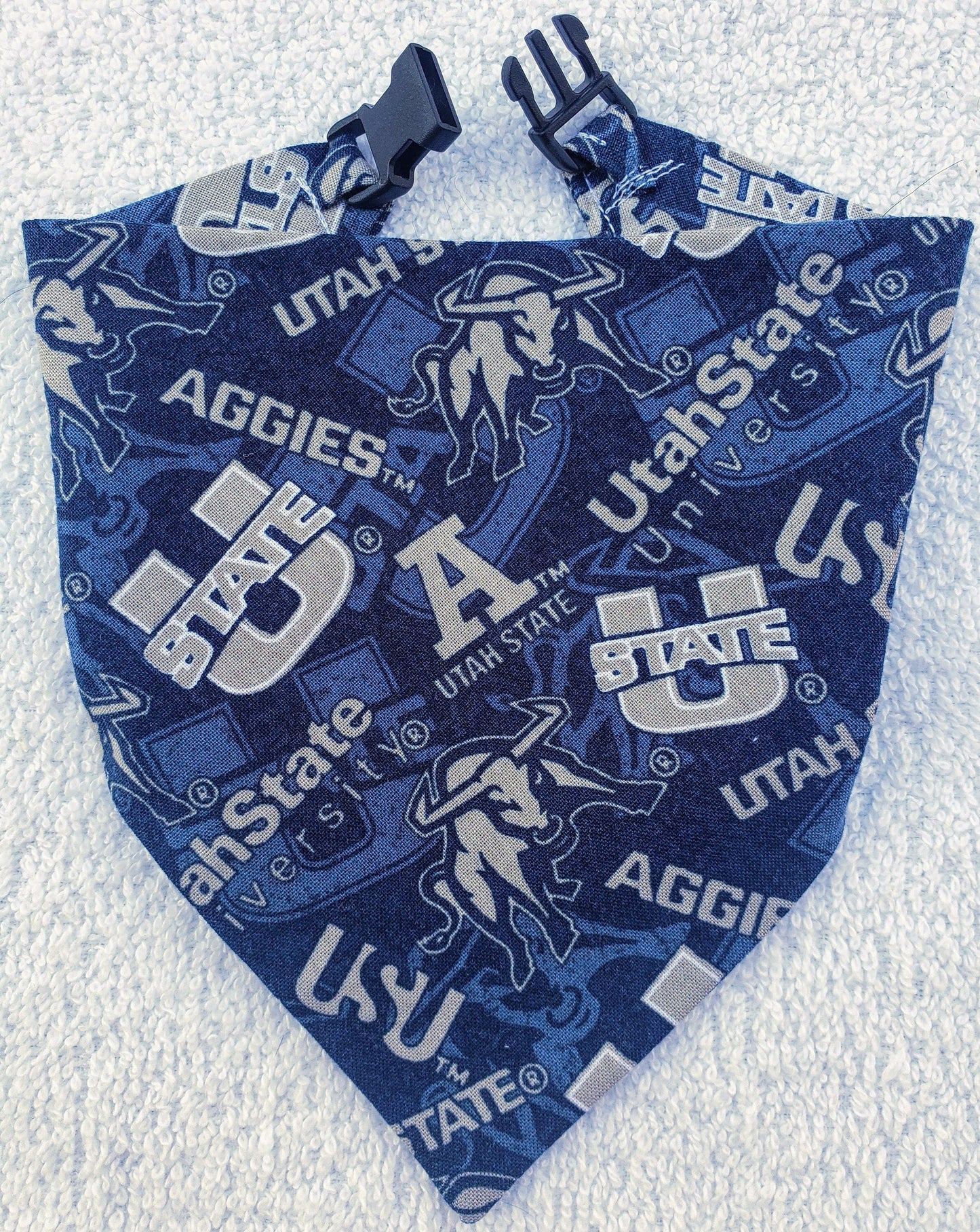 Clip on Dog Bandana With Buckle Pet Cat Bandanna Scarf UTAH STATE University AGGIES ncaa usu Handmade to Order