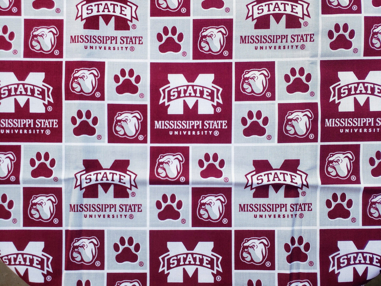 Clip on Dog Bandana With Buckle Pet Cat Bandanna Scarf MISSISSIPPI STATE University BULLDOGS ncaa msu Handmade to Order