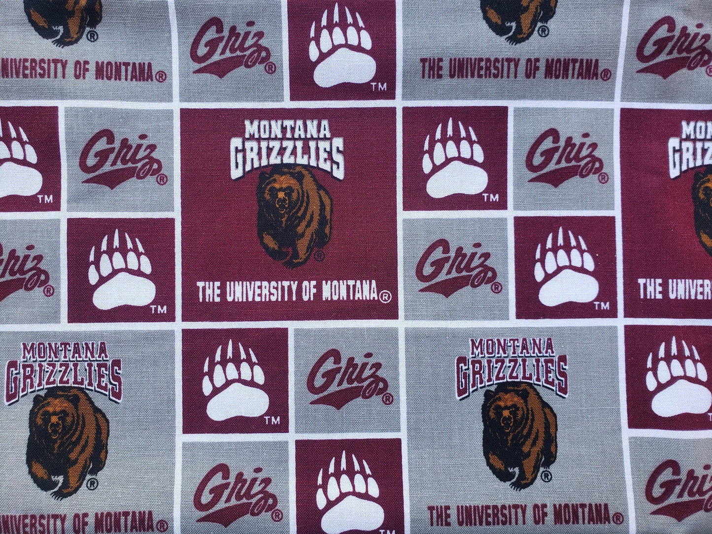 University of MONTANA GRIZ block Clip on Dog Bandana With Buckle Pet Cat Bandanna Scarf ncaa Handmade to Order