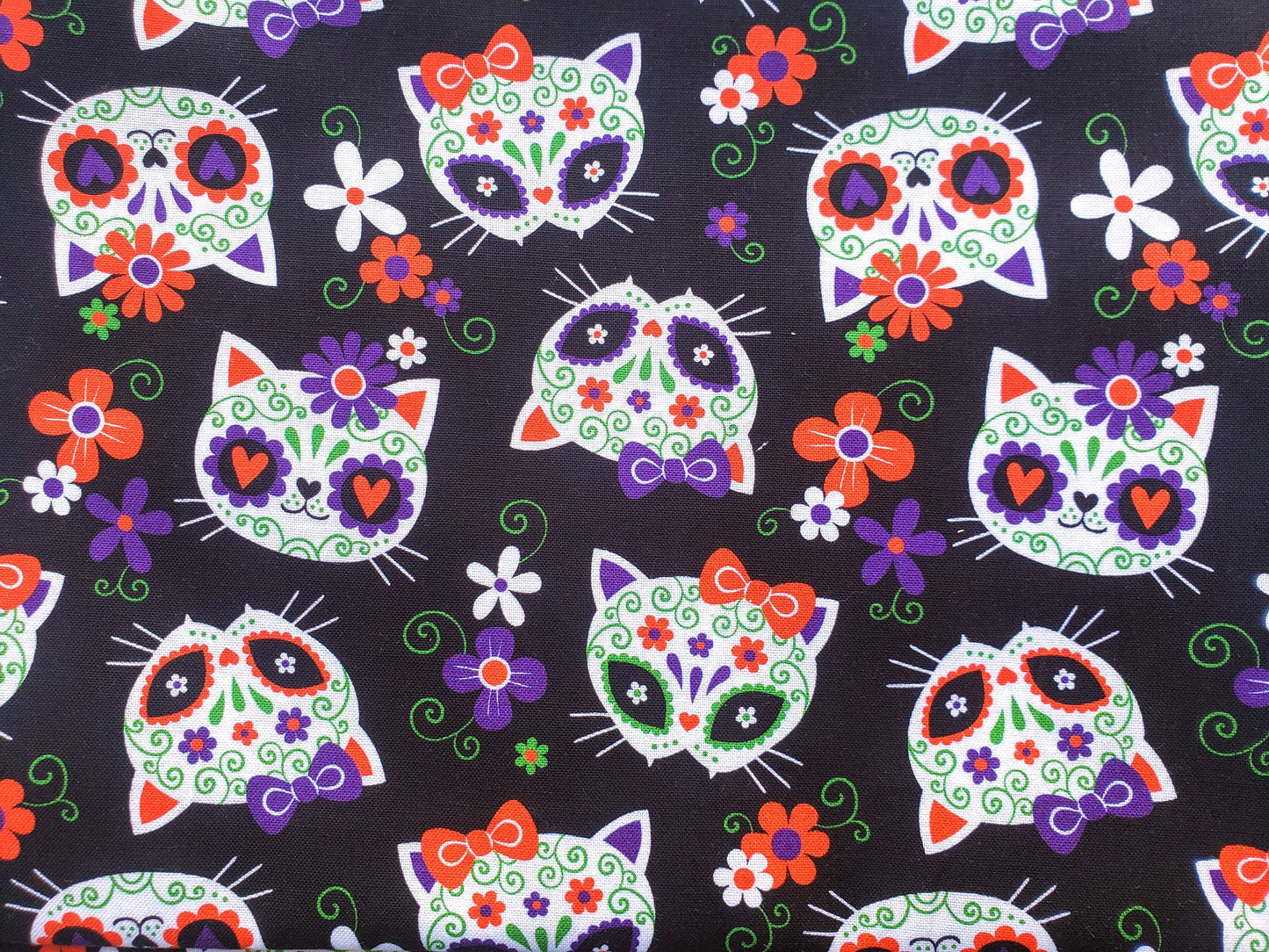 Clip on Dog Bandana With Buckle Pet Cat Bandanna Scarf Cat Sugar Skulls Day of the Dead Dia de los Muertos Handmade to Order