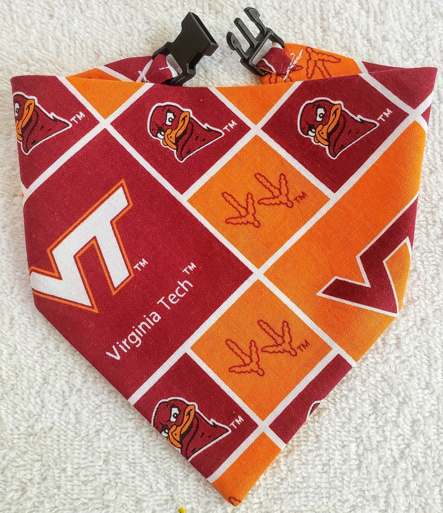 Clip on Dog Bandana With Buckle Pet Cat Bandanna Scarf VIRGINIA TECH University Hokies ncaa vtu Handmade to Order