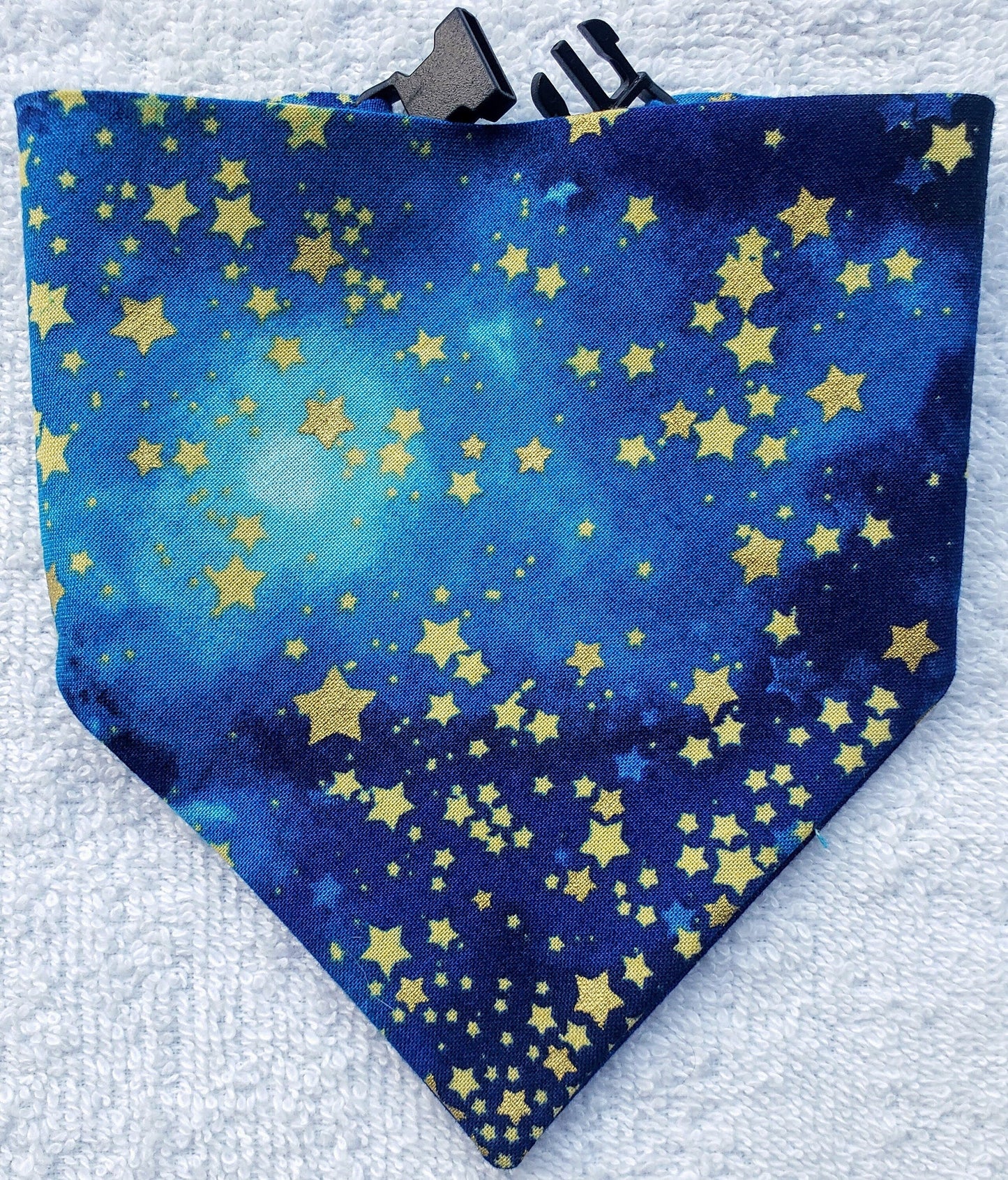 Clip on Dog Bandana With Buckle Pet Cat Bandanna Scarf Night Sky Stars Galaxy Celestial Handmade to Order