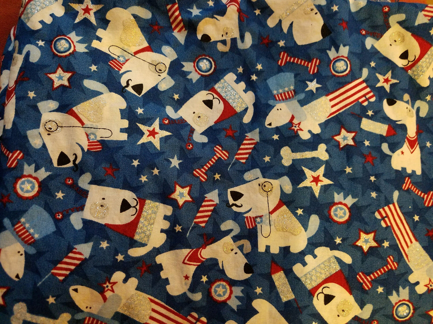Clip on Dog Bandana With Buckle Pet Cat Bandanna Scarf Red White & Blue Patriotic Americana Handmade to Order
