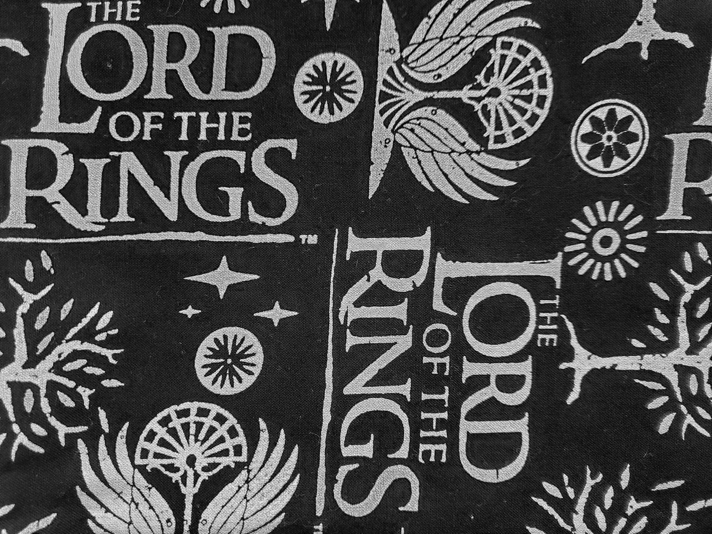 Clip on Dog Bandana With Buckle Pet Cat Bandanna Scarf Lord of the Rings Black & Gold Foil JRR Tolkien Print Handmade to Order