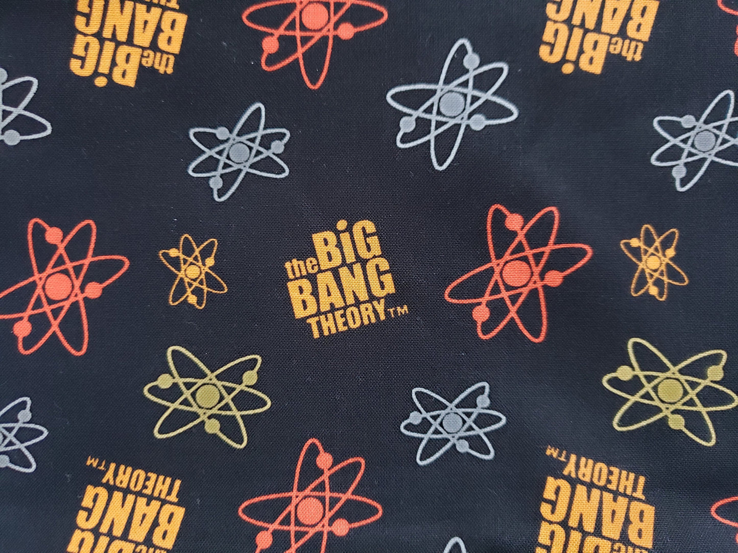 Clip on Dog Bandana With Buckle Pet Cat Bandanna Scarf The Big Bang Theory Logo Black Print Handmade to Order