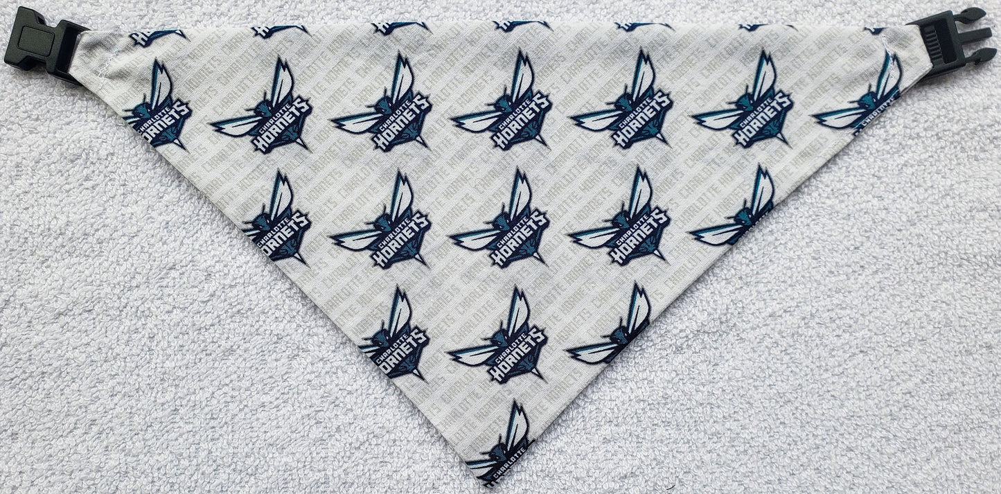 Clip on Dog Bandana With Buckle Pet Cat Bandanna Scarf CHARLOTTE HORNETS basketball nba Print Handmade to Order