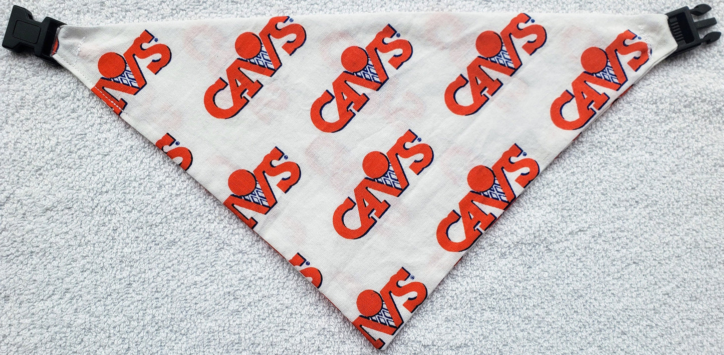 Clip on Dog Bandana With Buckle Pet Cat Bandanna Scarf CLEVELAND CAVALIERS basketball nba Print Handmade to Order
