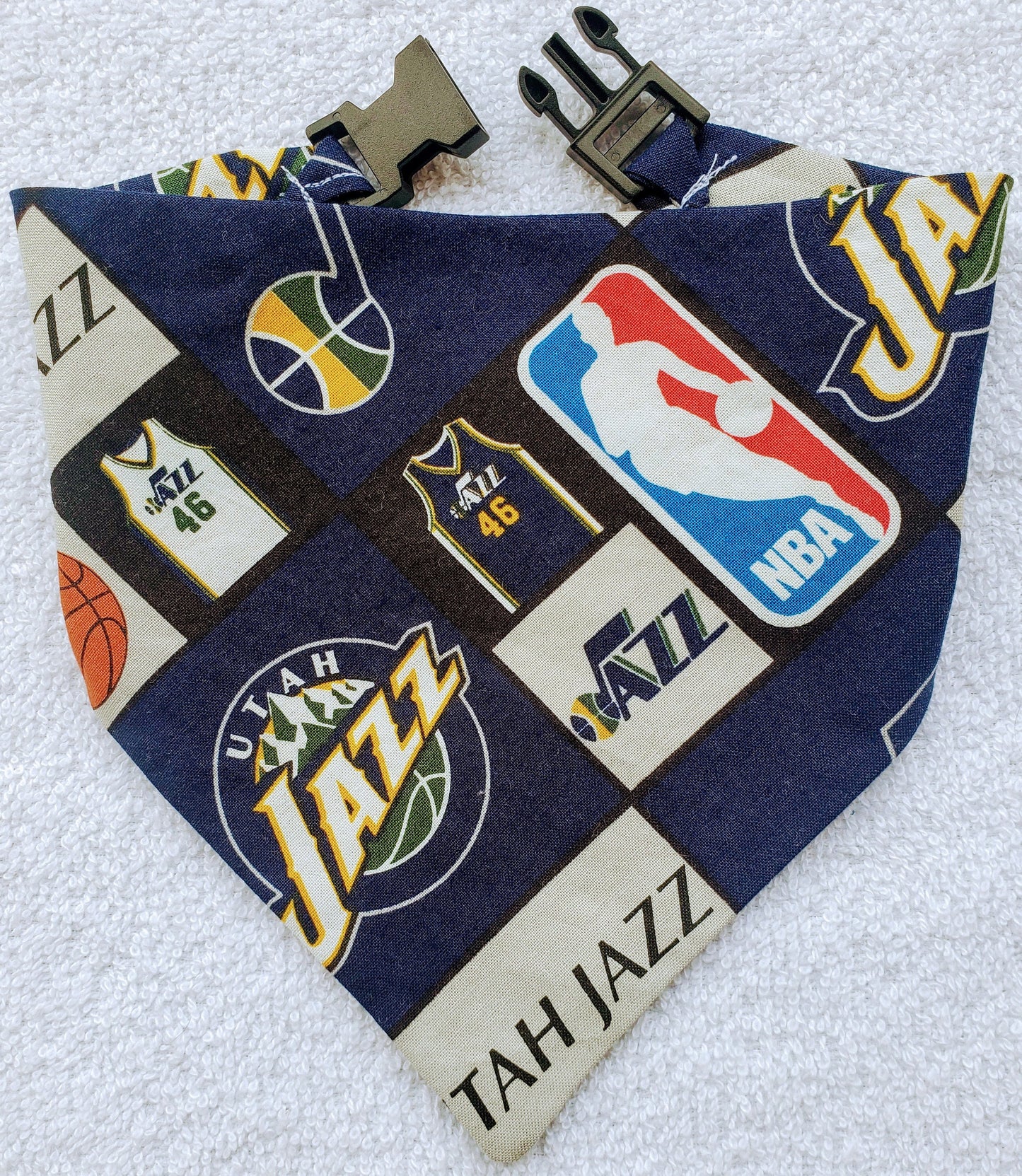 UTAH JAZZ basketball nba Print Clip on Dog Bandana With Buckle Pet Cat Bandanna Scarf Handmade to Order