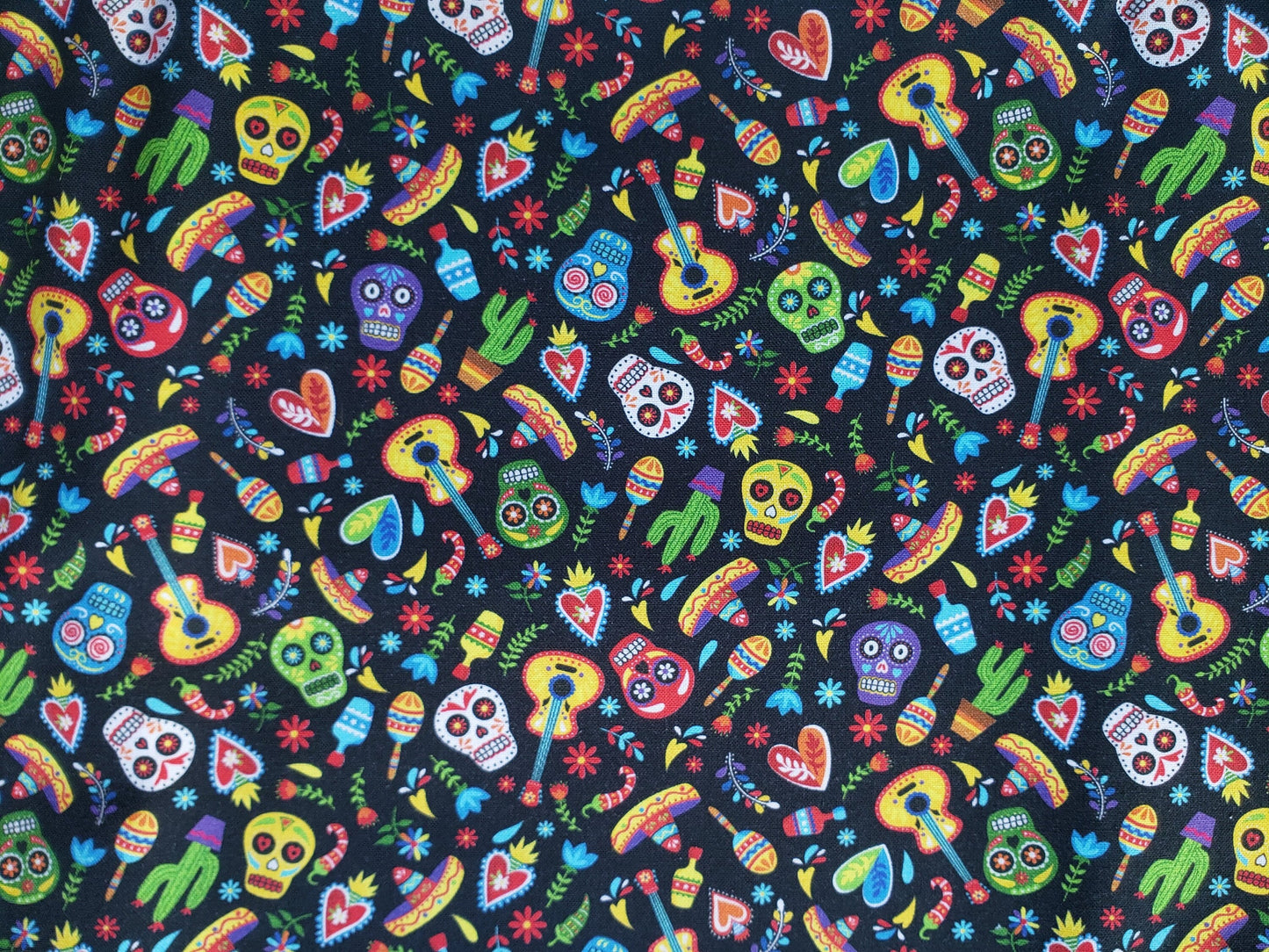 Fiesta Sugar Skull Dia de los Muertos Fall Clip on Dog Bandana With Buckle Pet Cat Bandanna Handmade to Order