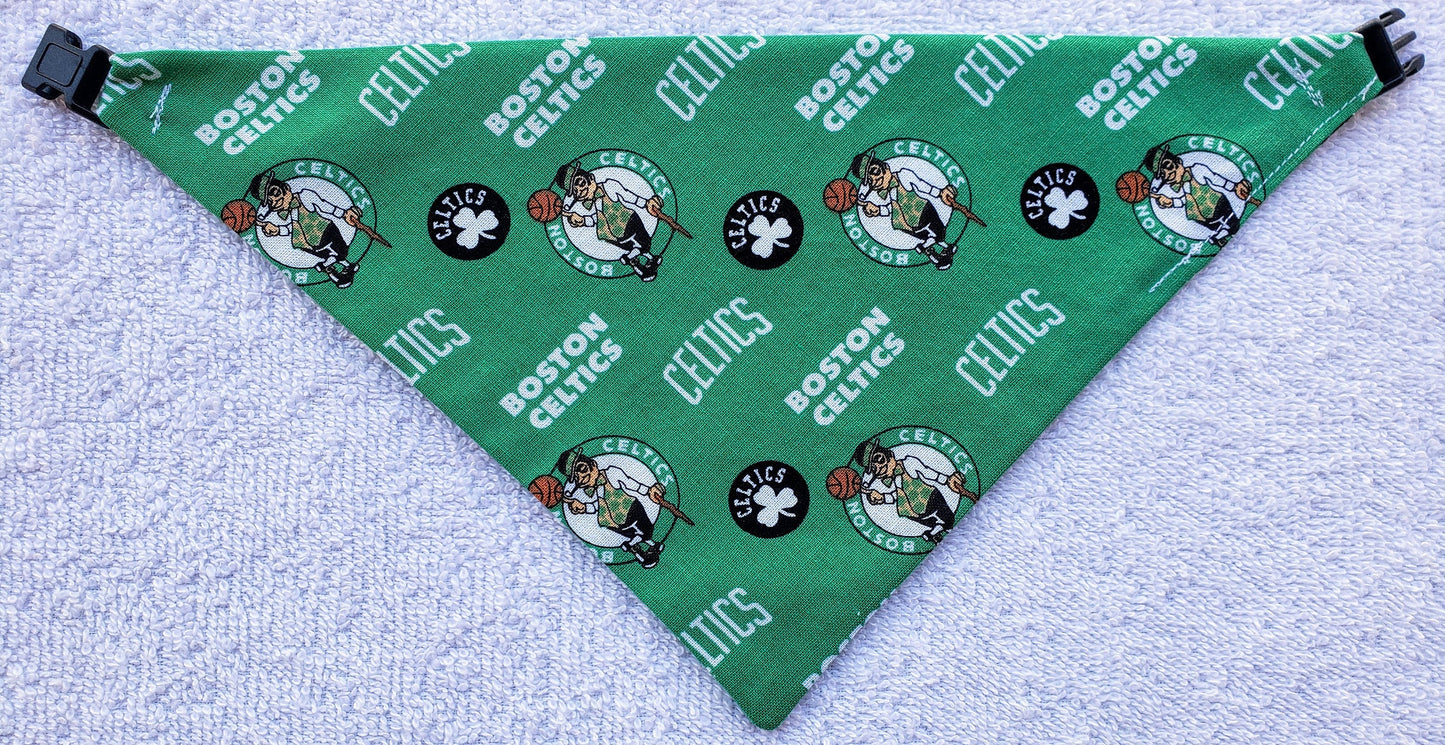 Clip on Dog Bandana With Buckle Pet Cat Bandanna Scarf BOSTON CELTICS basketball nba Print Handmade to Order