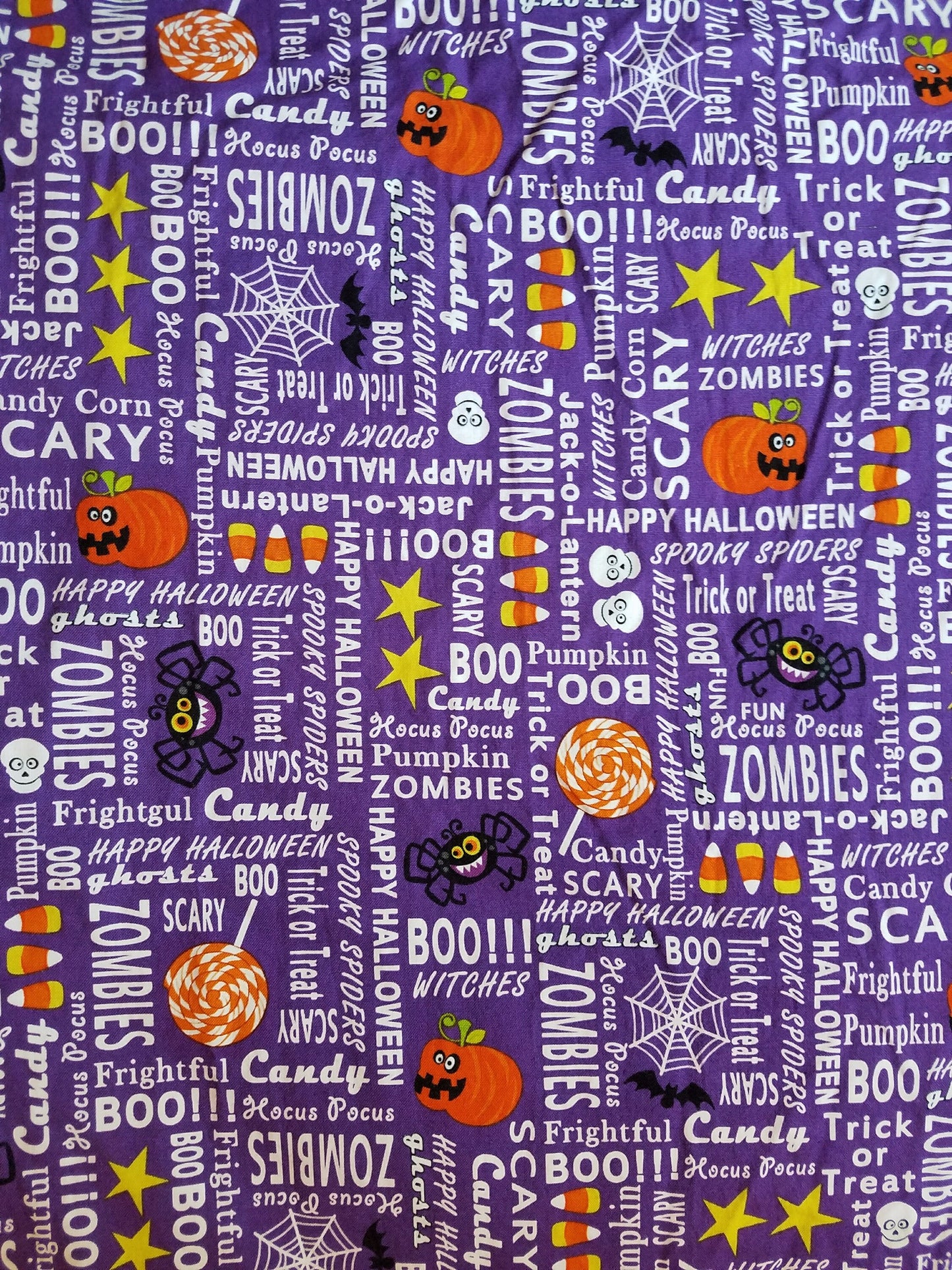 Clip on Dog Bandana With Buckle Pet Cat Bandanna Scarf Purple Orange Halloween Spooky Glow in the Dark Handmade to Order
