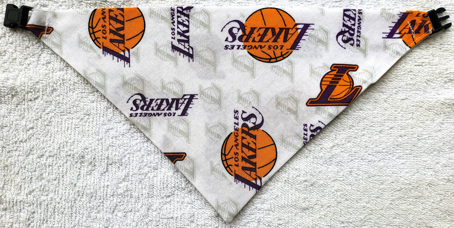 Clip on Dog Bandana With Buckle Pet Cat Bandanna Scarf LOS ANGELES LAKERS Basketball nba Handmade to Order