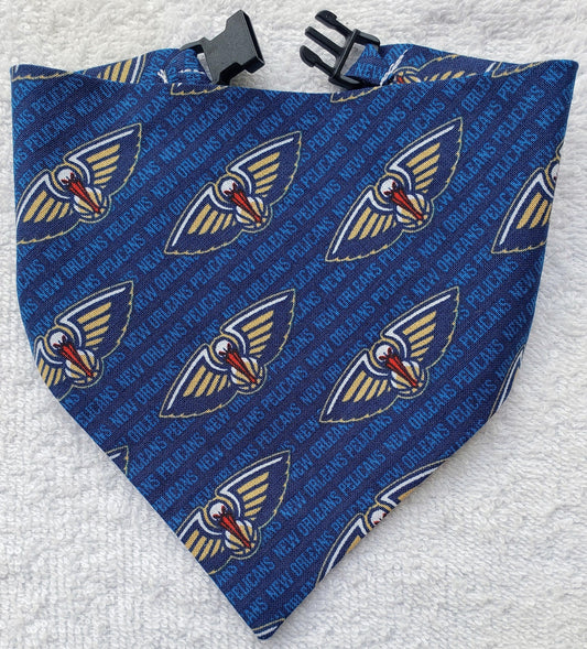 NEW ORLEANS PELICANS Basketball nba Clip on Dog Bandana With Buckle Pet Cat Bandanna Scarf Handmade to Order
