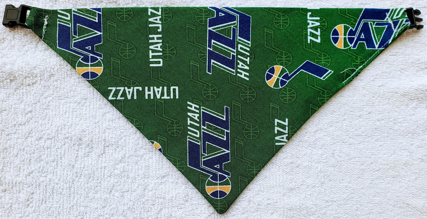 UTAH JAZZ Basketball nba Clip on Dog Bandana With Buckle Pet Cat Bandanna Scarf Handmade to Order
