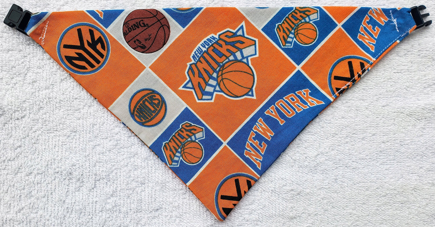 Clip on Dog Bandana With Buckle Pet Cat Bandanna Scarf NEW YORK KNICKS Basketball nba Handmade to Order