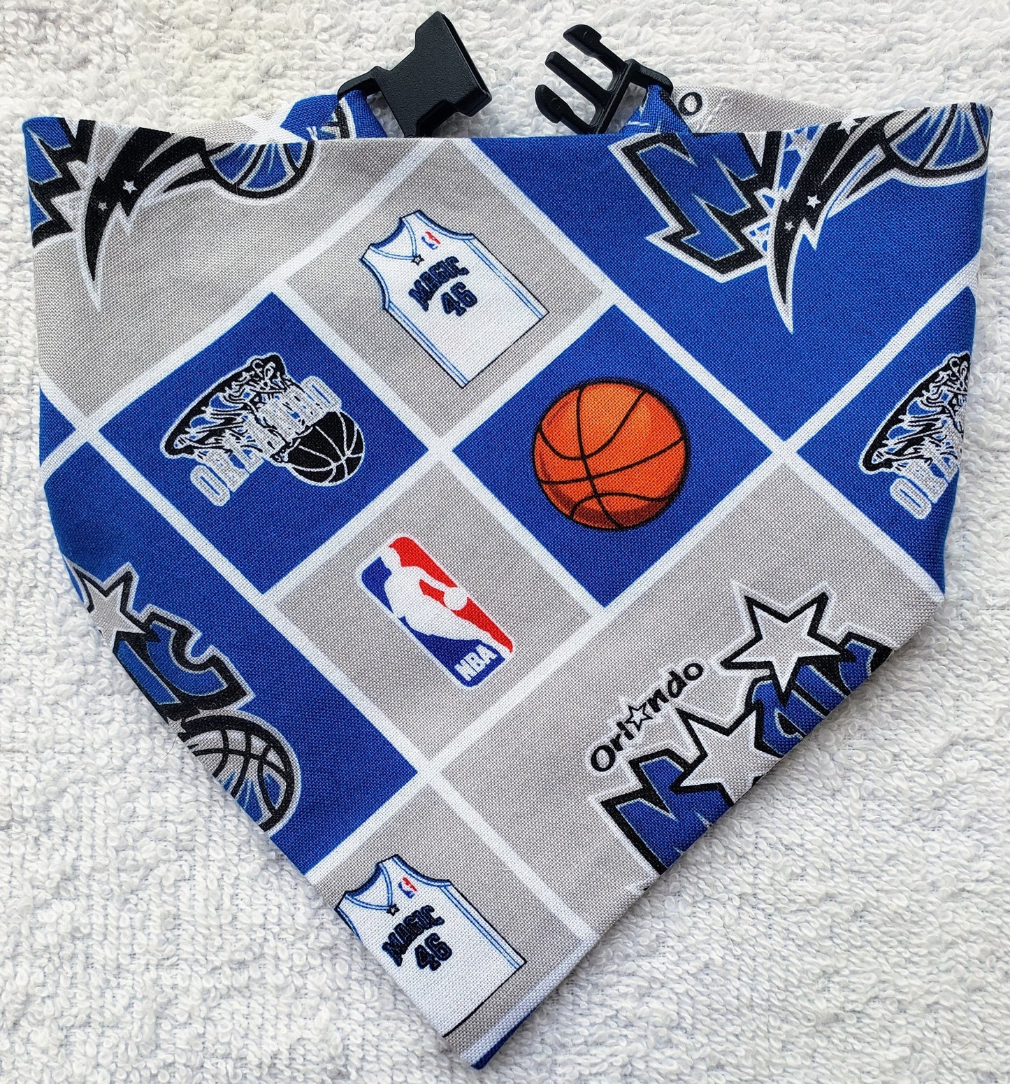 Clip on Dog Bandana With Buckle Pet Cat Bandanna Scarf ORLANDO MAGIC Basketball nba Handmade to Order