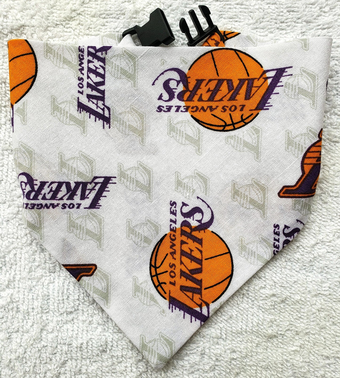 Clip on Dog Bandana With Buckle Pet Cat Bandanna Scarf LOS ANGELES LAKERS Basketball nba Handmade to Order