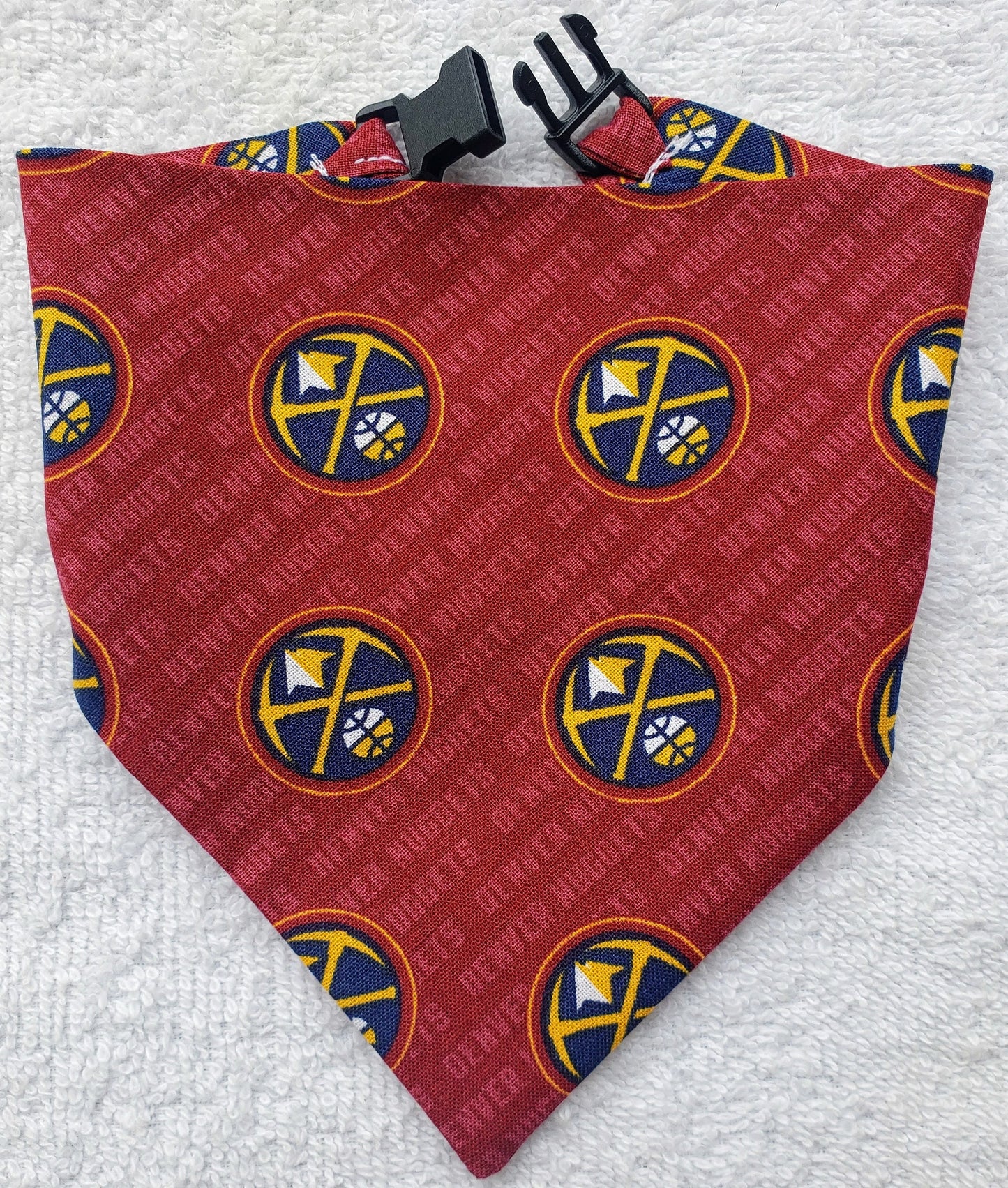 Clip on Dog Bandana With Buckle Pet Cat Bandanna Scarf DENVER NUGGETS Basketball nba Handmade to Order