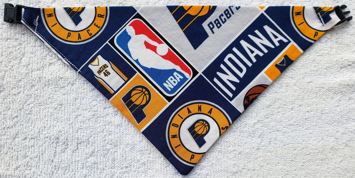 Clip on Dog Bandana With Buckle Pet Cat Bandanna Scarf INDIANA PACERS Basketball nba Handmade to Order