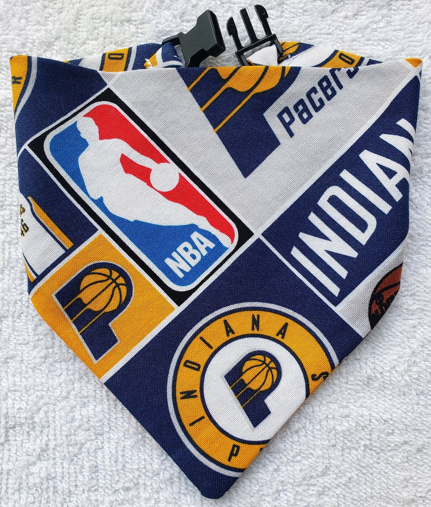 Clip on Dog Bandana With Buckle Pet Cat Bandanna Scarf INDIANA PACERS Basketball nba Handmade to Order