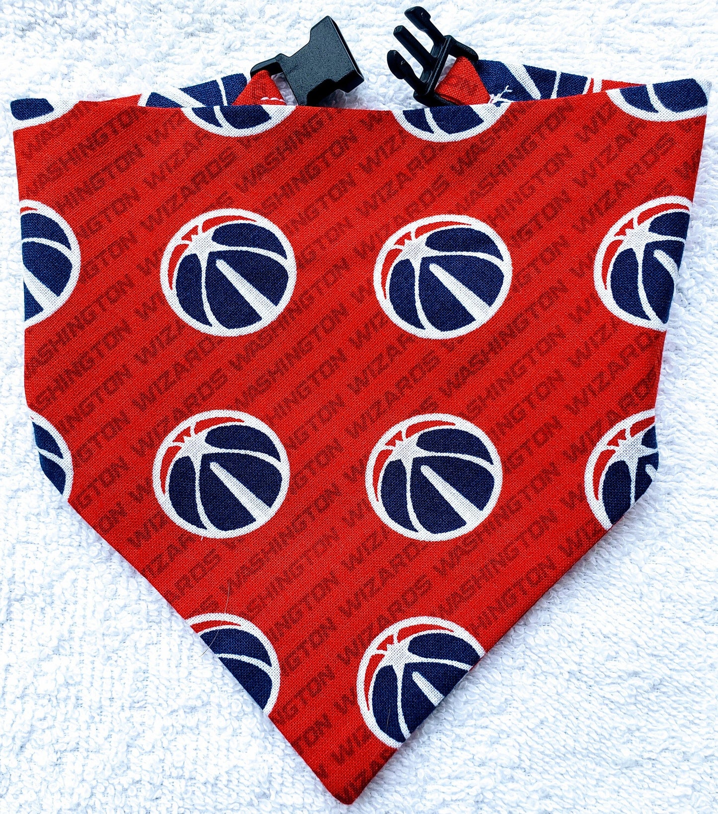 Clip on Dog Bandana With Buckle Pet Cat Bandanna Scarf WASHINGTON WIZARDS Basketball nba Handmade to Order
