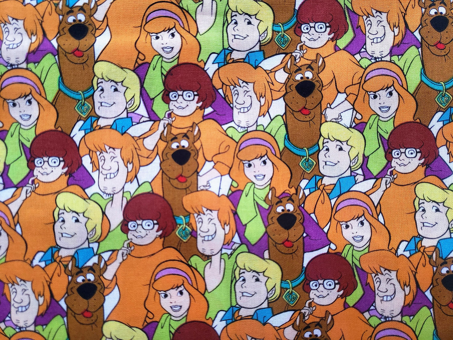 Clip on Dog Bandana With Buckle Pet Cat Bandanna Scarf Scooby Doo & the Gang Orange Print Handmade to Order