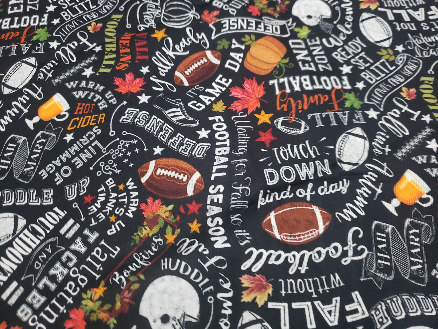 Football Season Touchdown Themes Fall Autumn Clip on Dog Bandana With Buckle Pet Cat Bandanna Handmade to Order