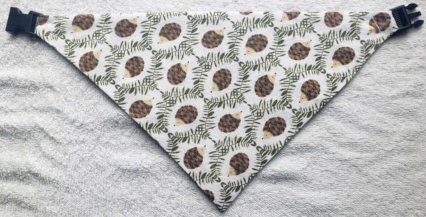 Clip on Dog Bandana With Buckle Pet Cat Bandanna Hedgehog Hedgies Hedgehogs Handmade to Order