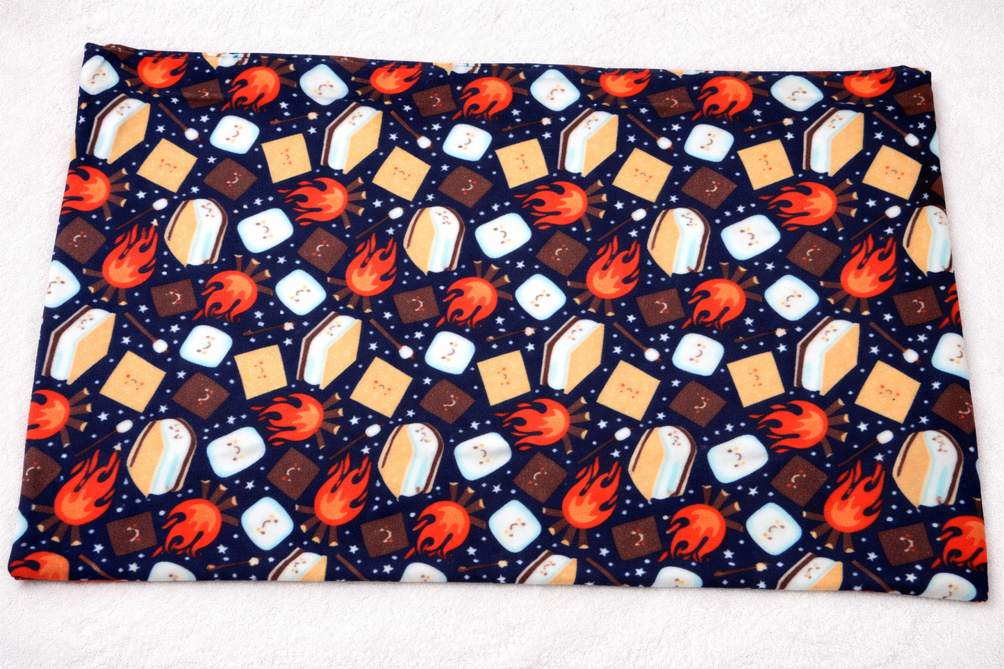 Navy Blue & Red Smores & Campfires 27x39 inch Snuggle Sack, Sleeping Bag for Pets, Dogs, Cats, Fleece, Reversible, Washable