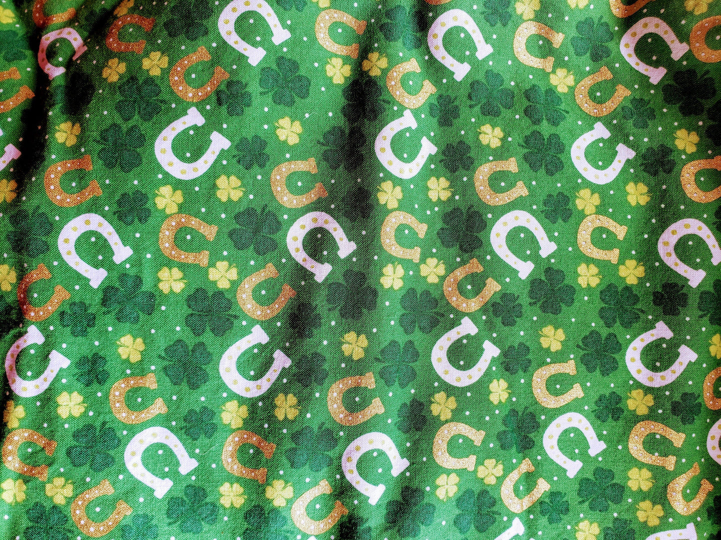 Horseshoes & Shamrocks St Patrick's Day Clip on Dog Bandana With Buckle Pet Cat Bandanna Handmade to Order