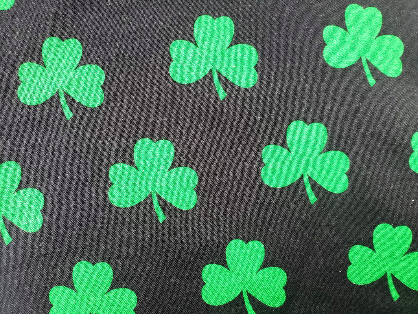Black & White Shamrocks St Patrick's Day Exclusive Clip on Dog Bandana With Buckle Pet Cat Bandanna Scarf Handmade to Order